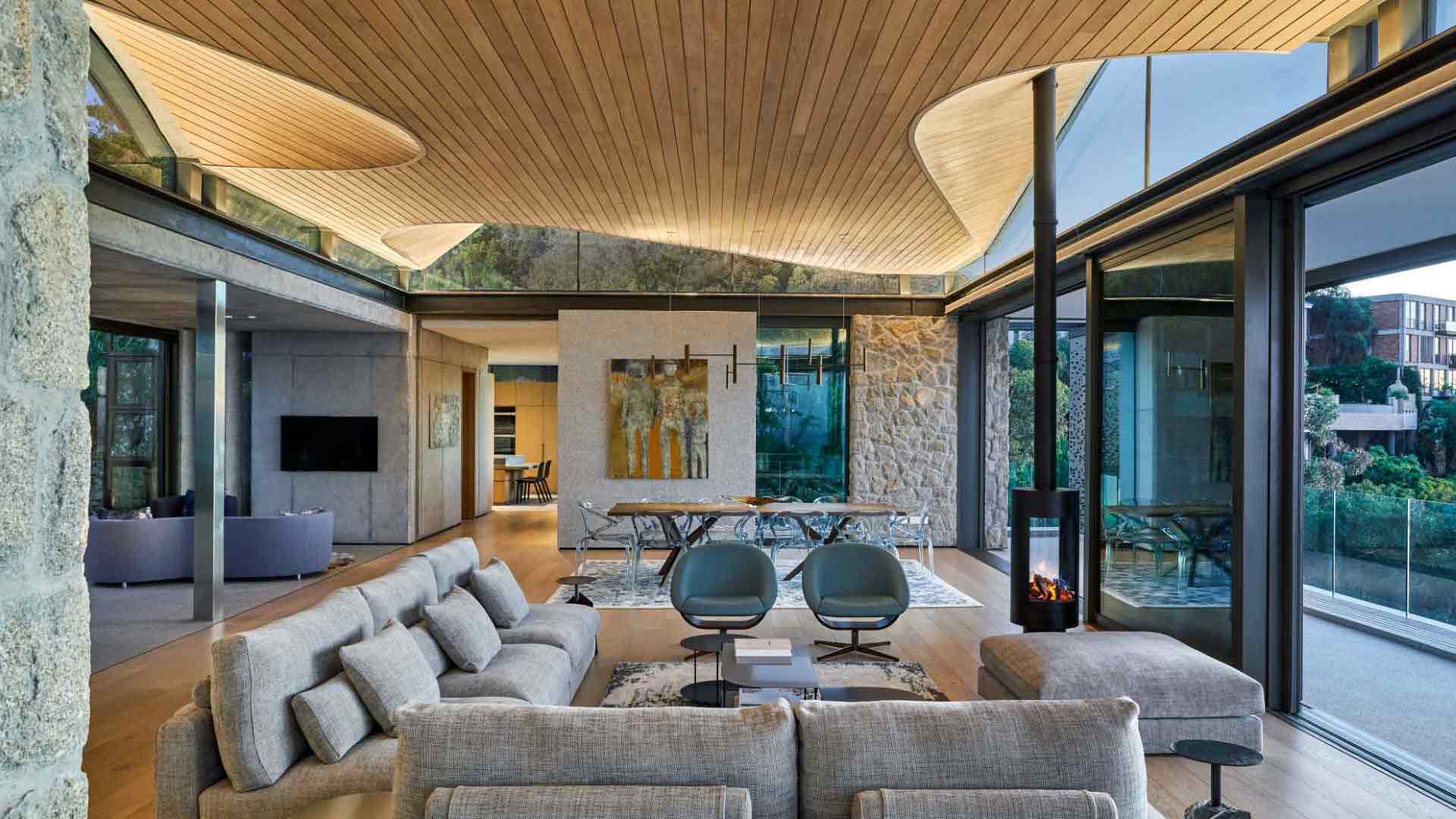 trần gỗ công nghiệp phong cách hiện đại