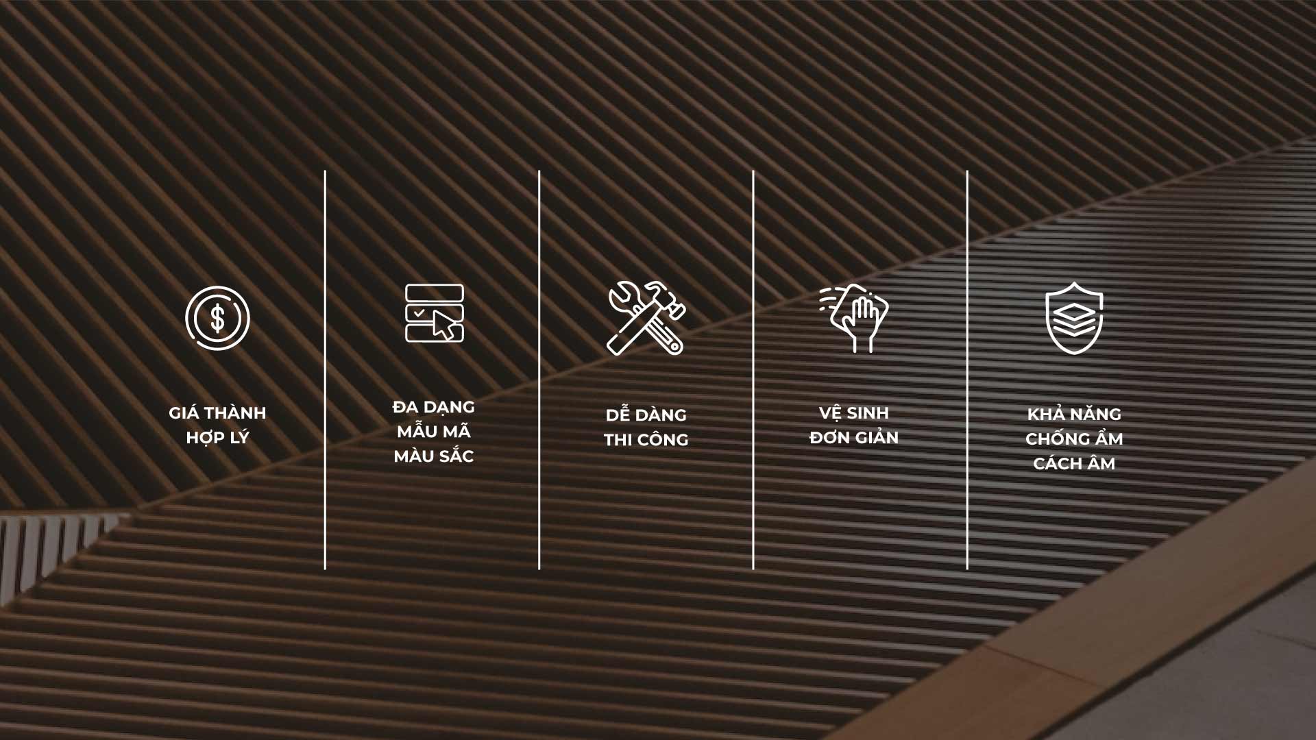 ưu điểm của trần gỗ công nghiệp