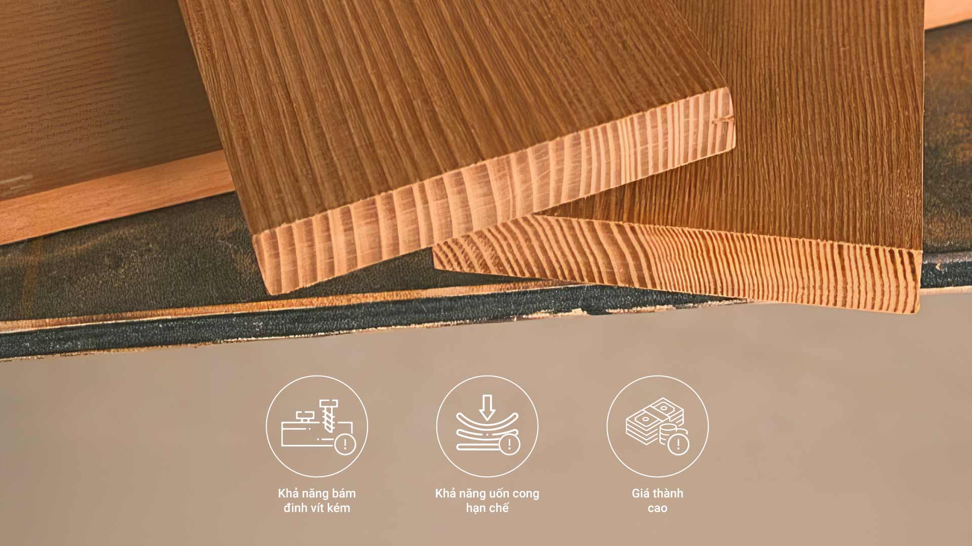 nhược điểm của gỗ biến tính