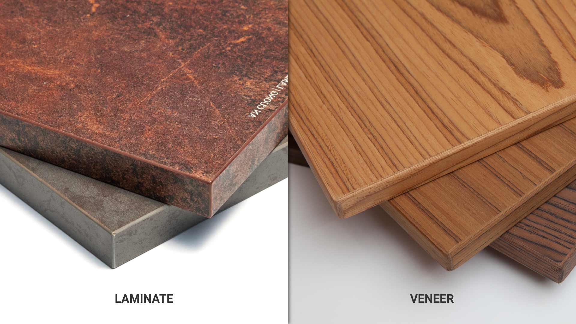 bề mặt laminate và veneer
