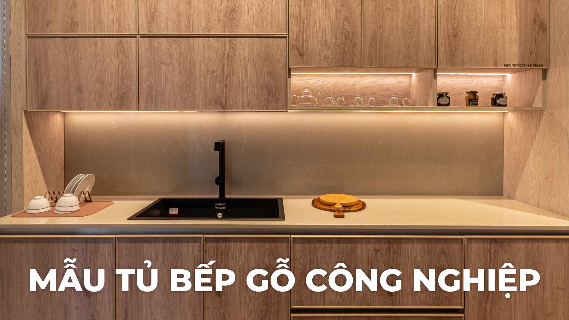 mẫu tủ bếp gỗ công nghiệp