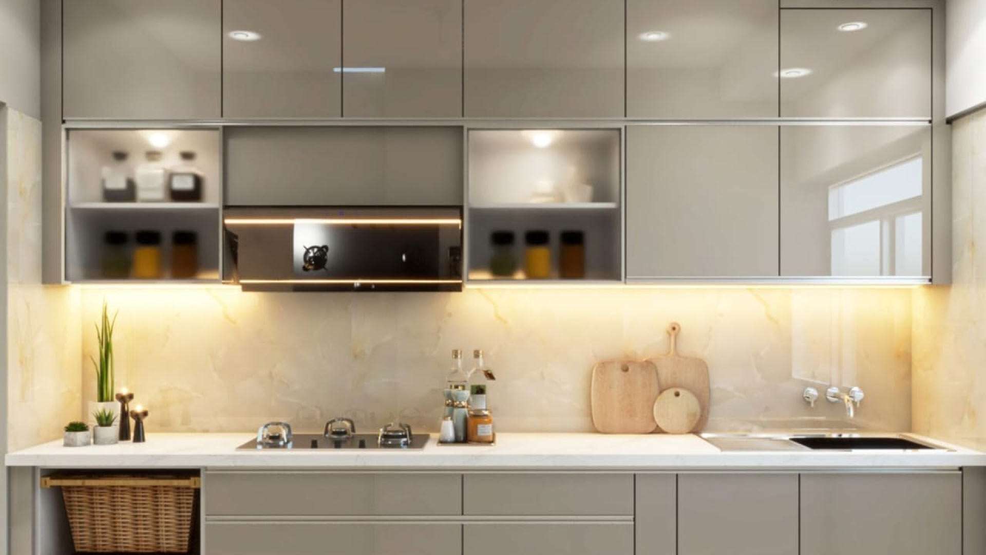 tủ bếp gỗ hdf phủ acrylic