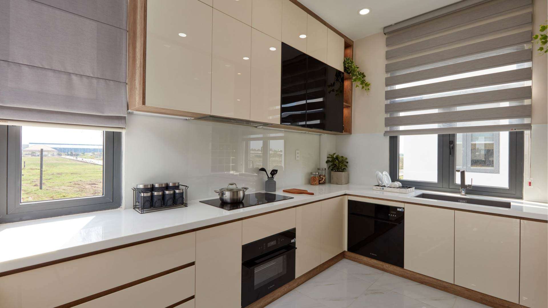 tủ bếp gỗ mdf phủ acrylic