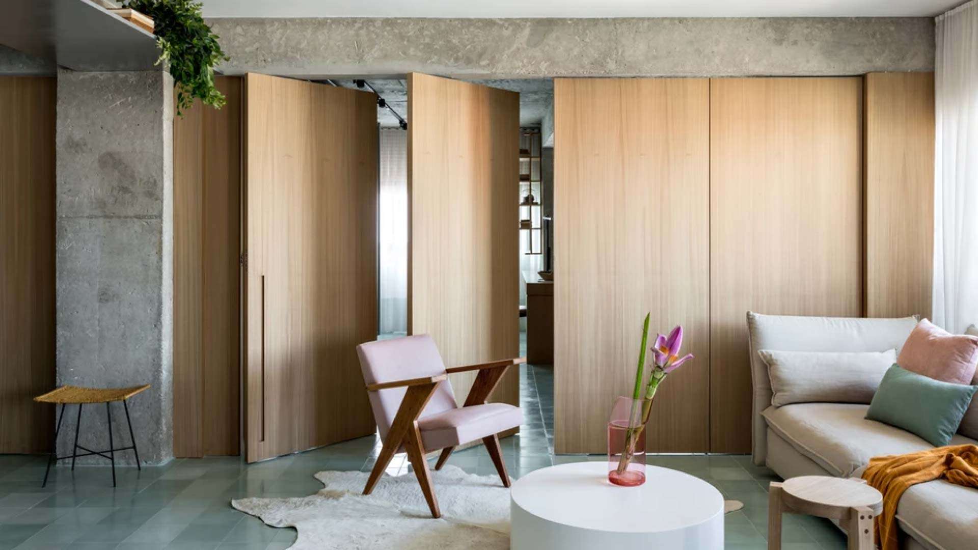 mẫu vách ngăn phòng khách và phòng ngủ