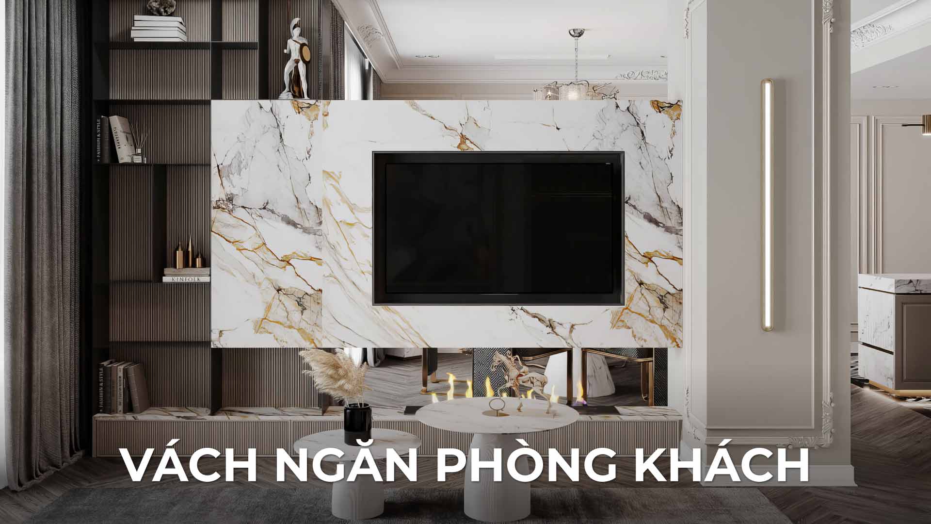 mẫu vách ngăn phòng khách