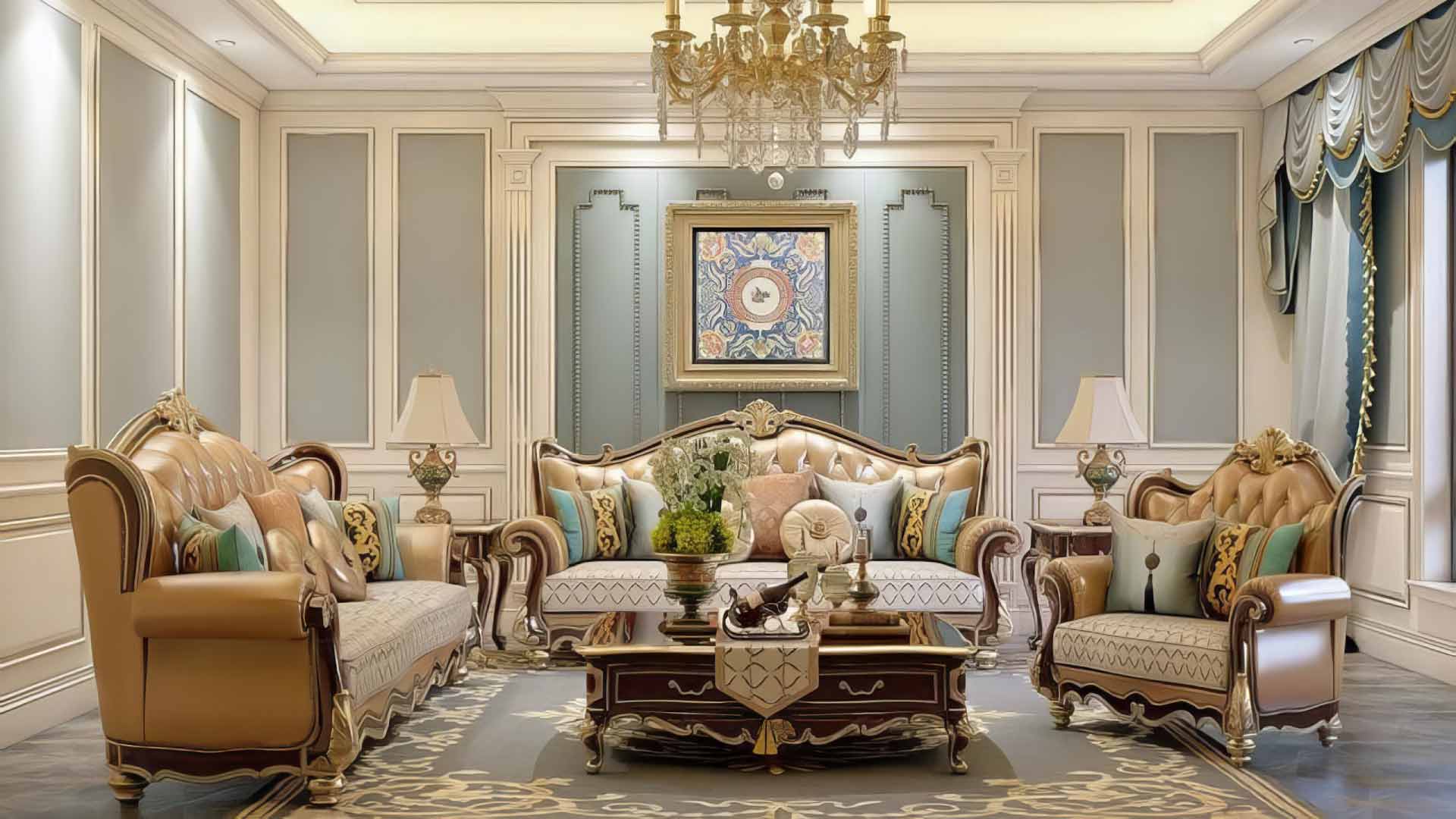 mẫu vách tivi theo phong cách cổ điển