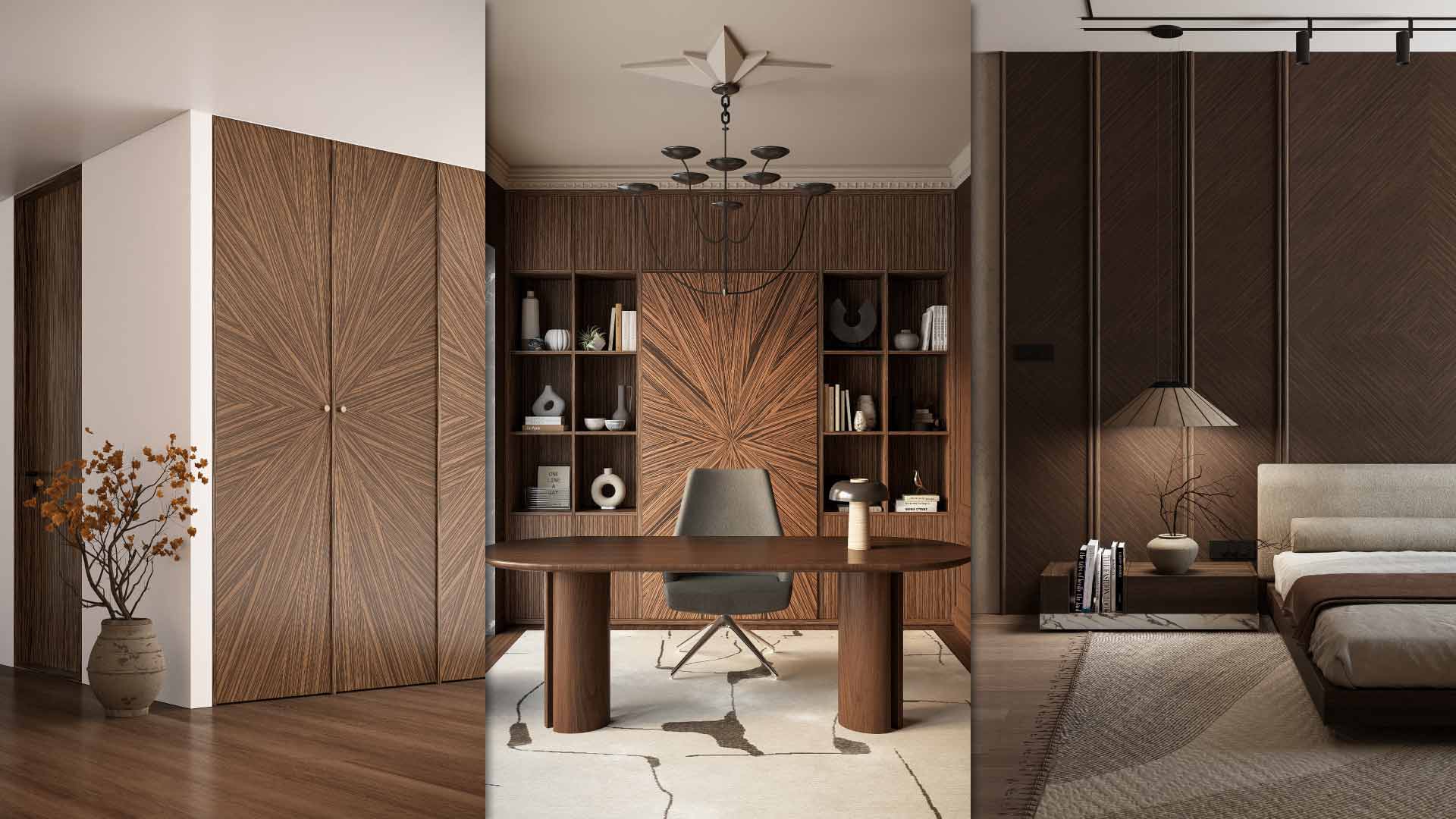 ứng dụng veneer trong nội thất