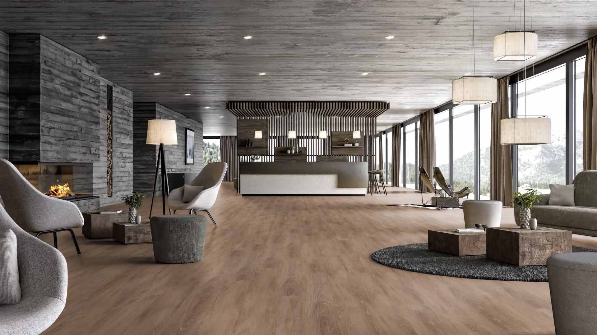 mẫu nội thất phòng khách bằng gỗ tần bì