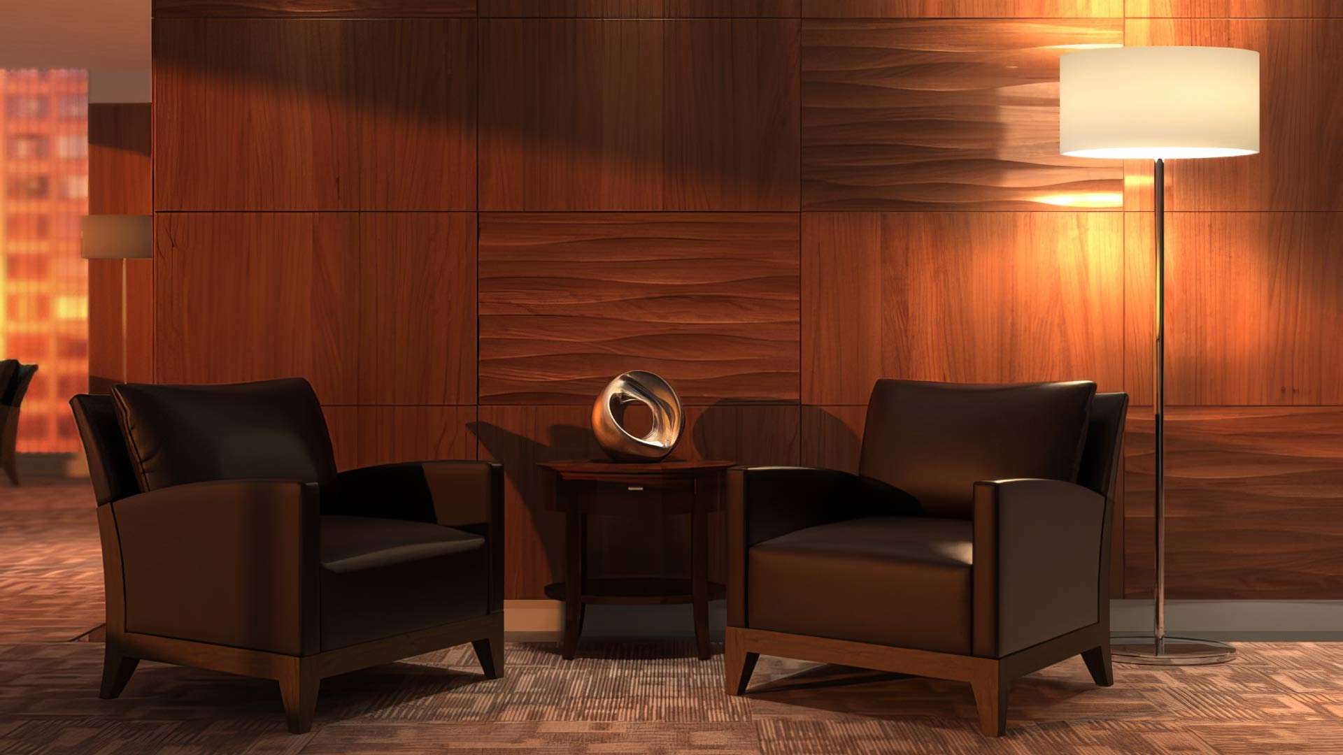 mẫu nội thất phòng khách bằng gỗ xoan đào