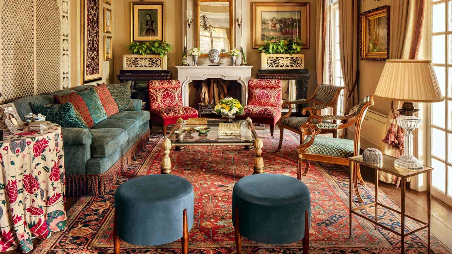 mẫu nội thất phòng khách bohemian