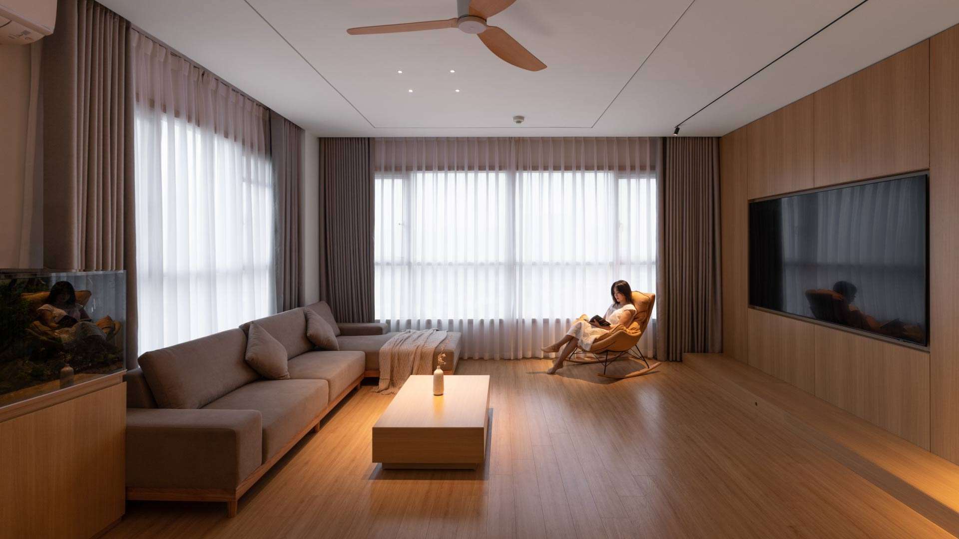 mẫu phòng khách tối giản