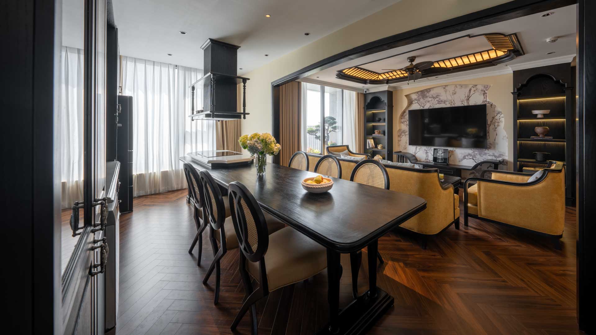 phòng khách cho căn hộ 4 phòng ngủ