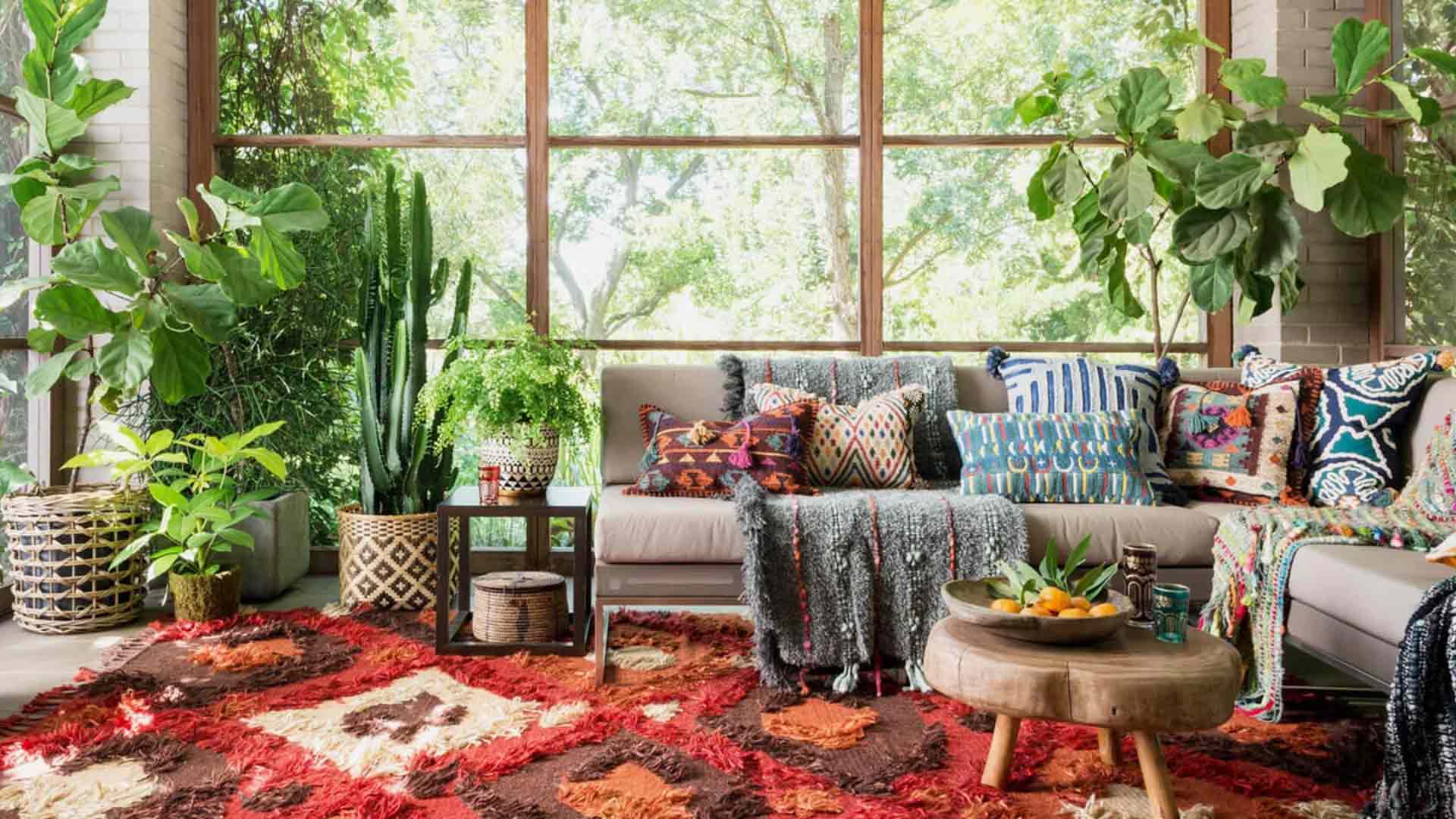 phòng khách phong cách bohemian