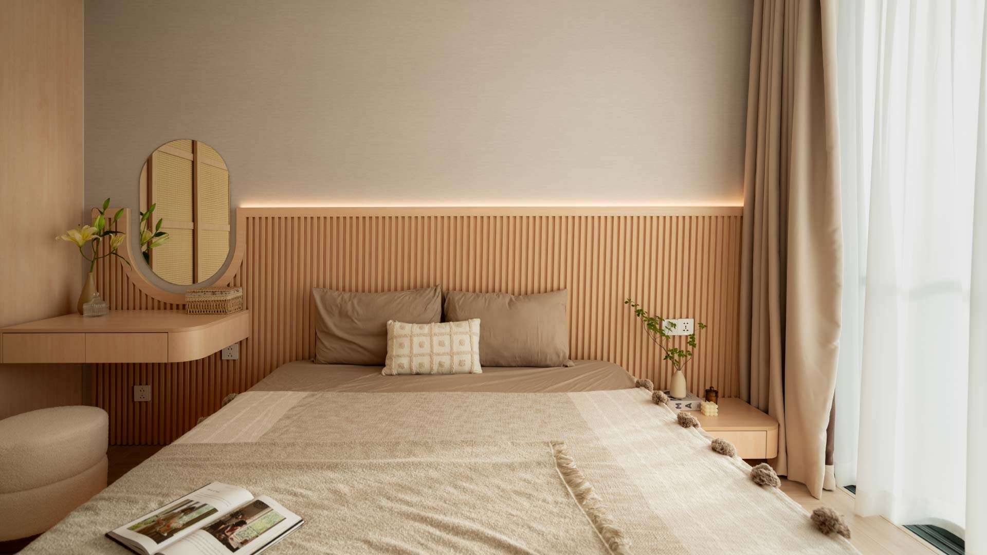 phòng ngủ phong cách japandi