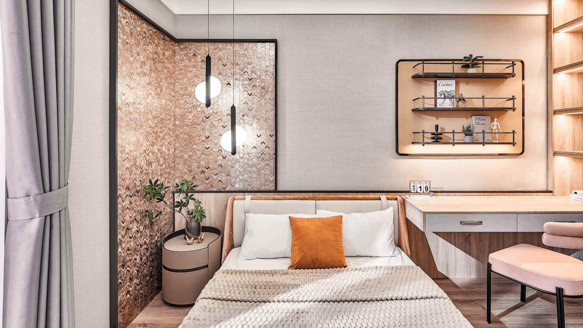 phòng ngủ phong cách luxury