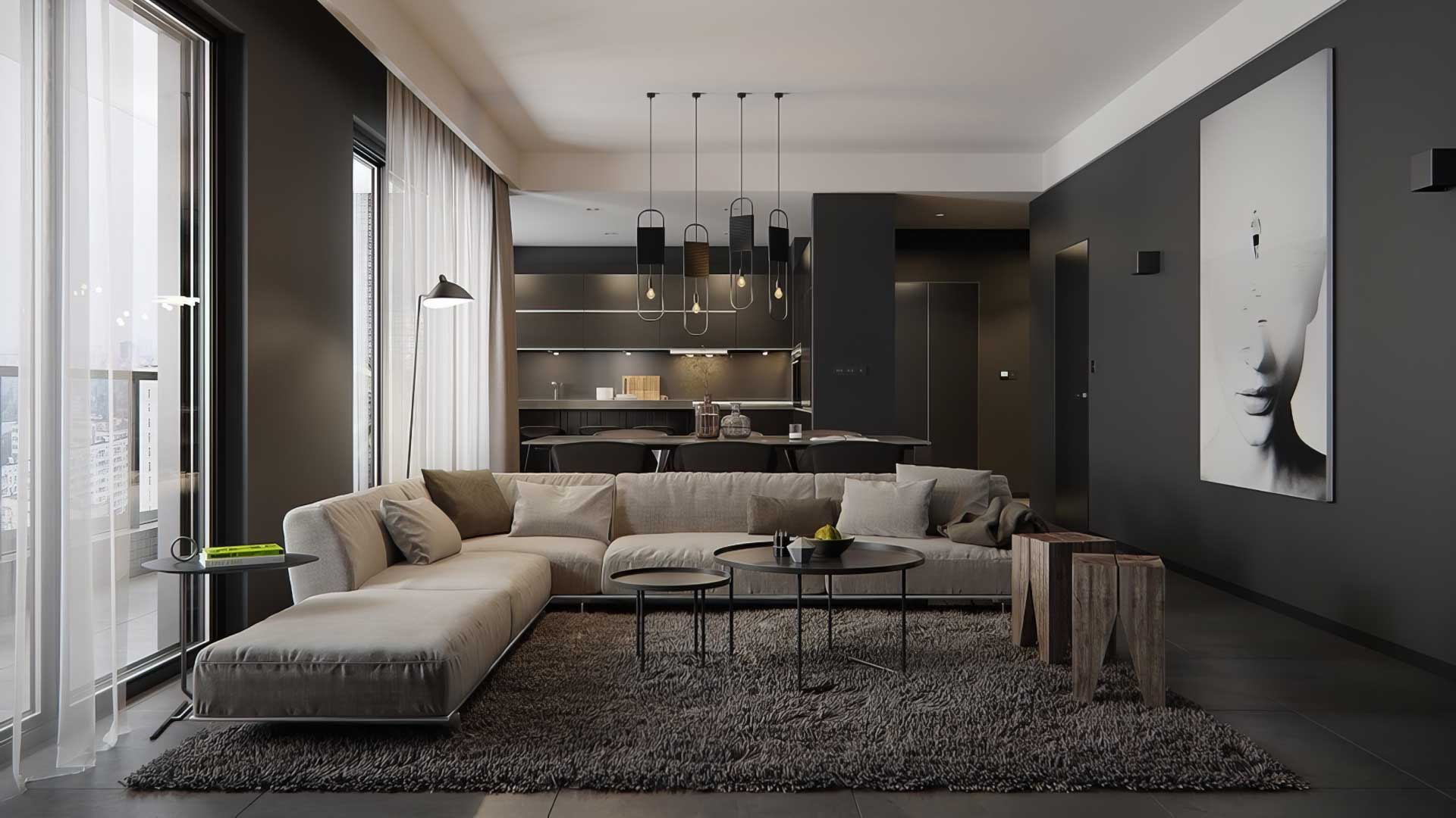 bảng màu xám trung tính đen