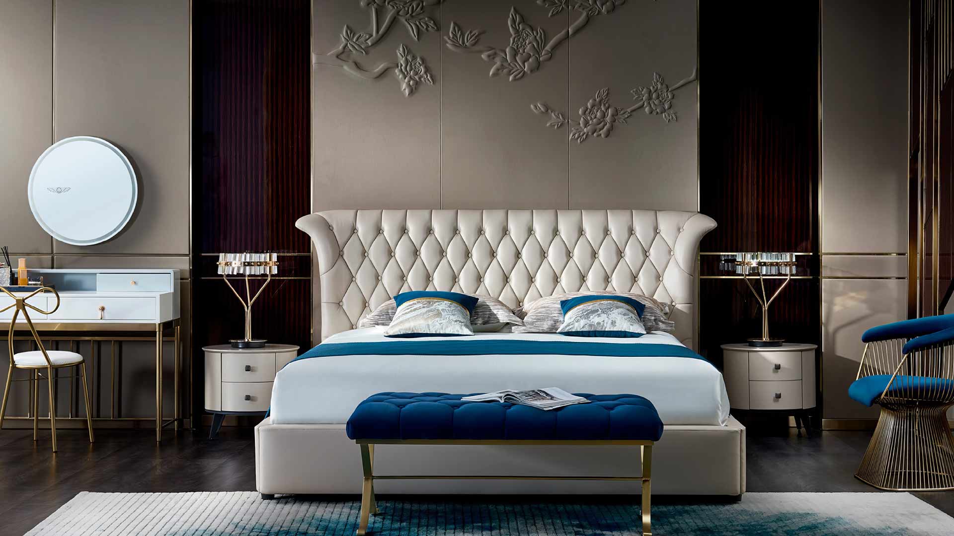 mẫu vách đầu giường bọc da mút