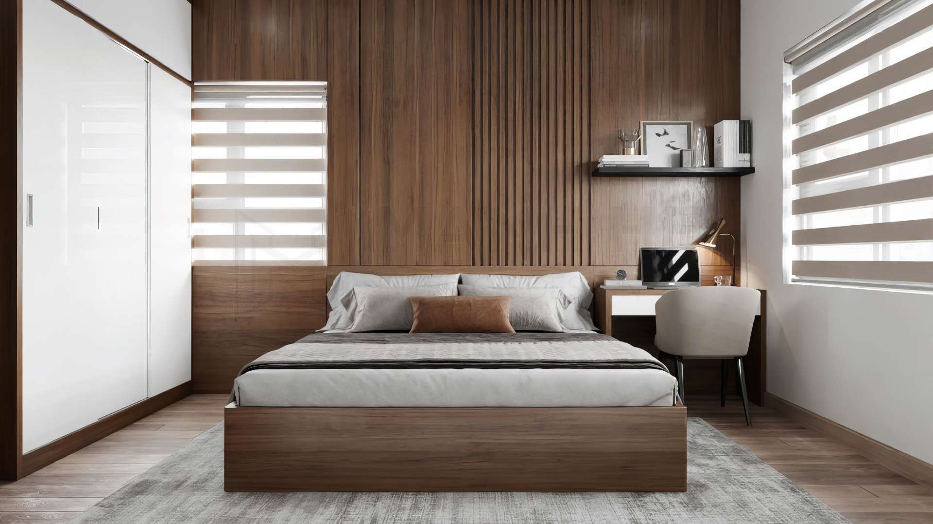 mẫu vách đầu giường gỗ công nghiệp