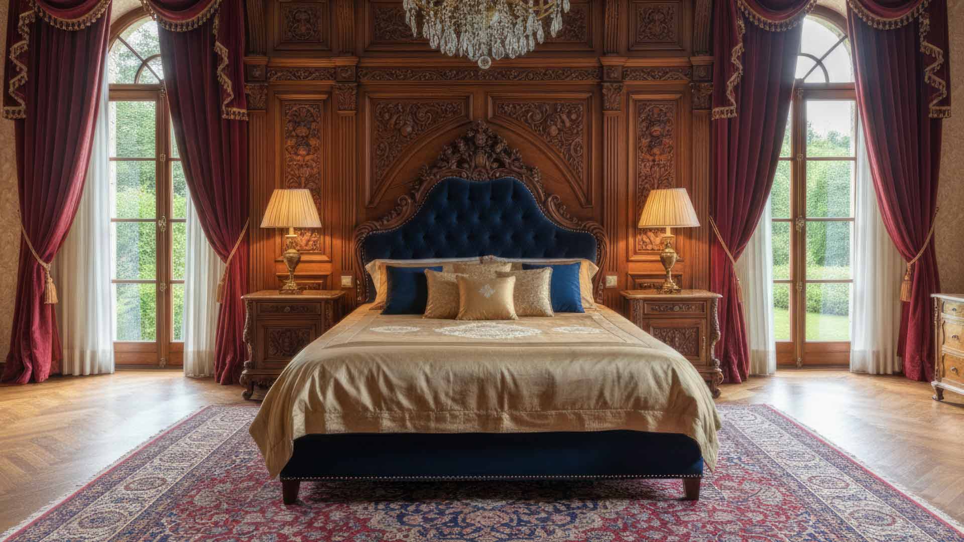 mẫu vách đầu giường phong cách cổ điển