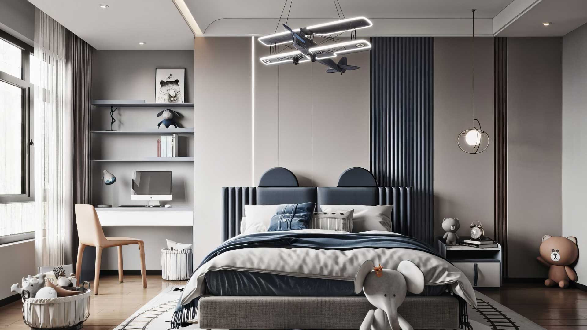 mẫu vách đầu giường phong cách hiện đại