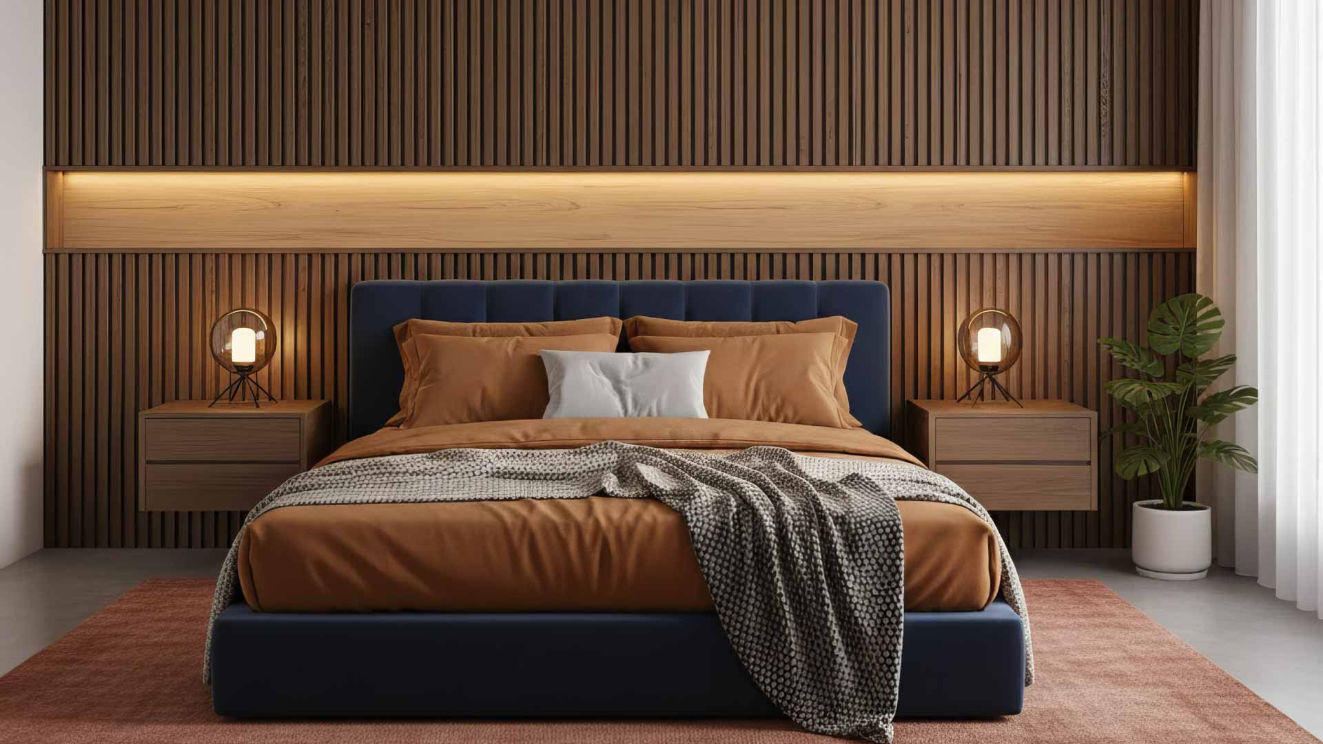 vách đầu giường lam sóng