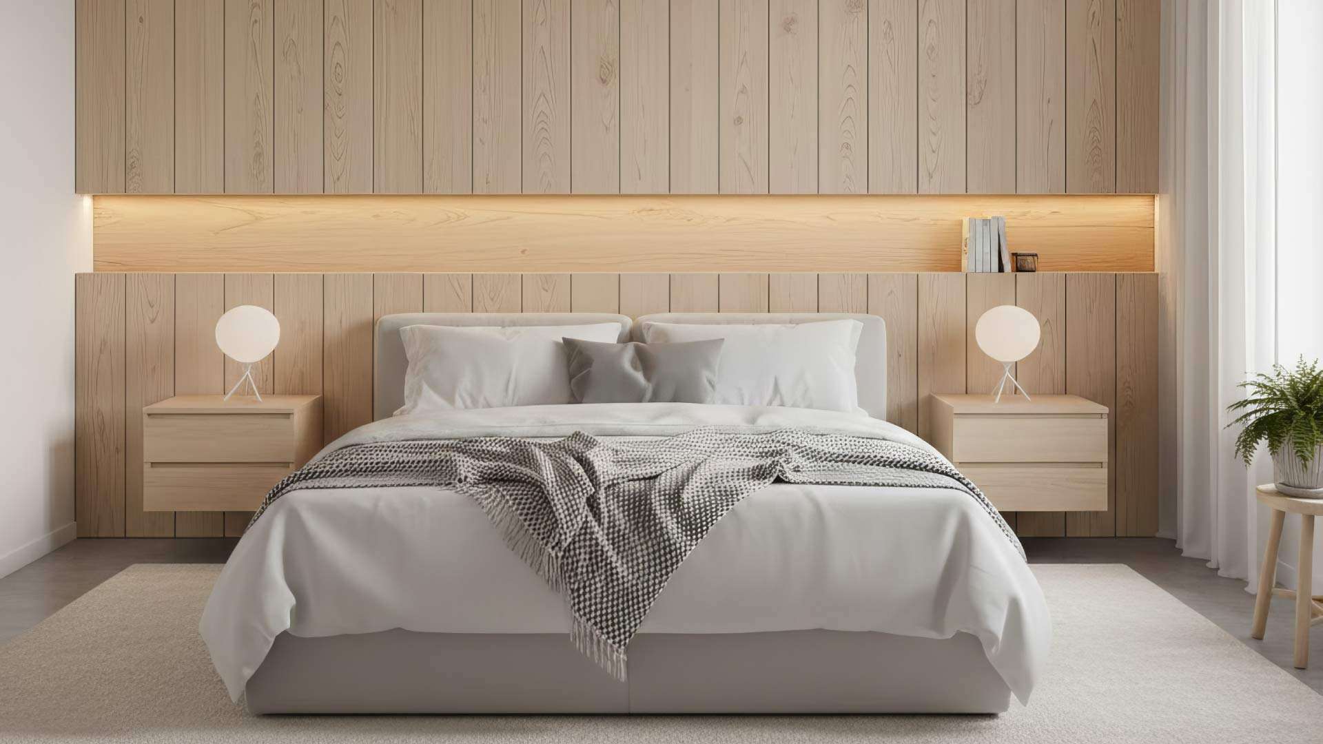 vách đầu giường phong cách bắc âu