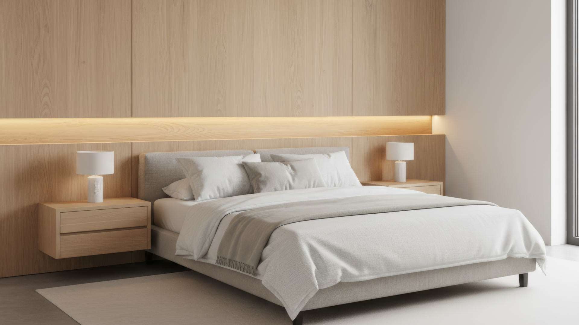 vách đầu giường phong cách tối giản