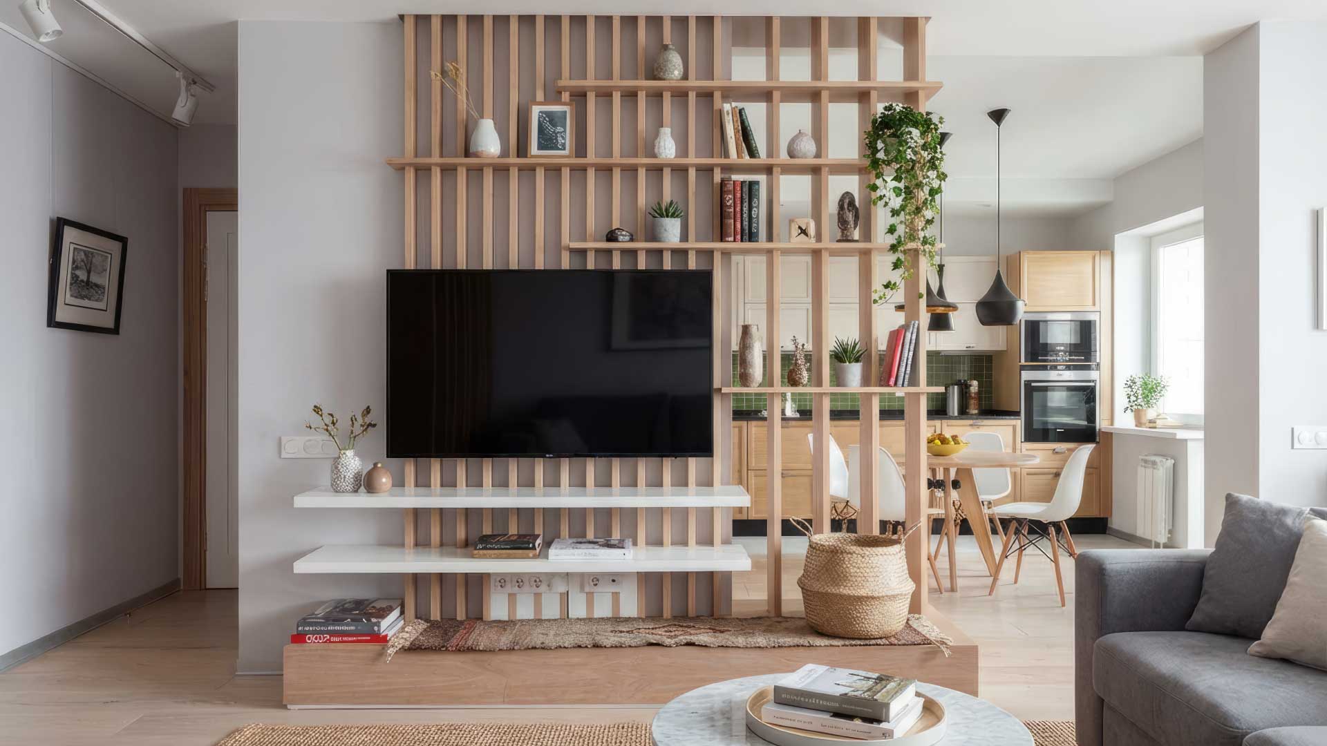 mẫu vách gỗ dựng dọc kết hợp thanh ngang