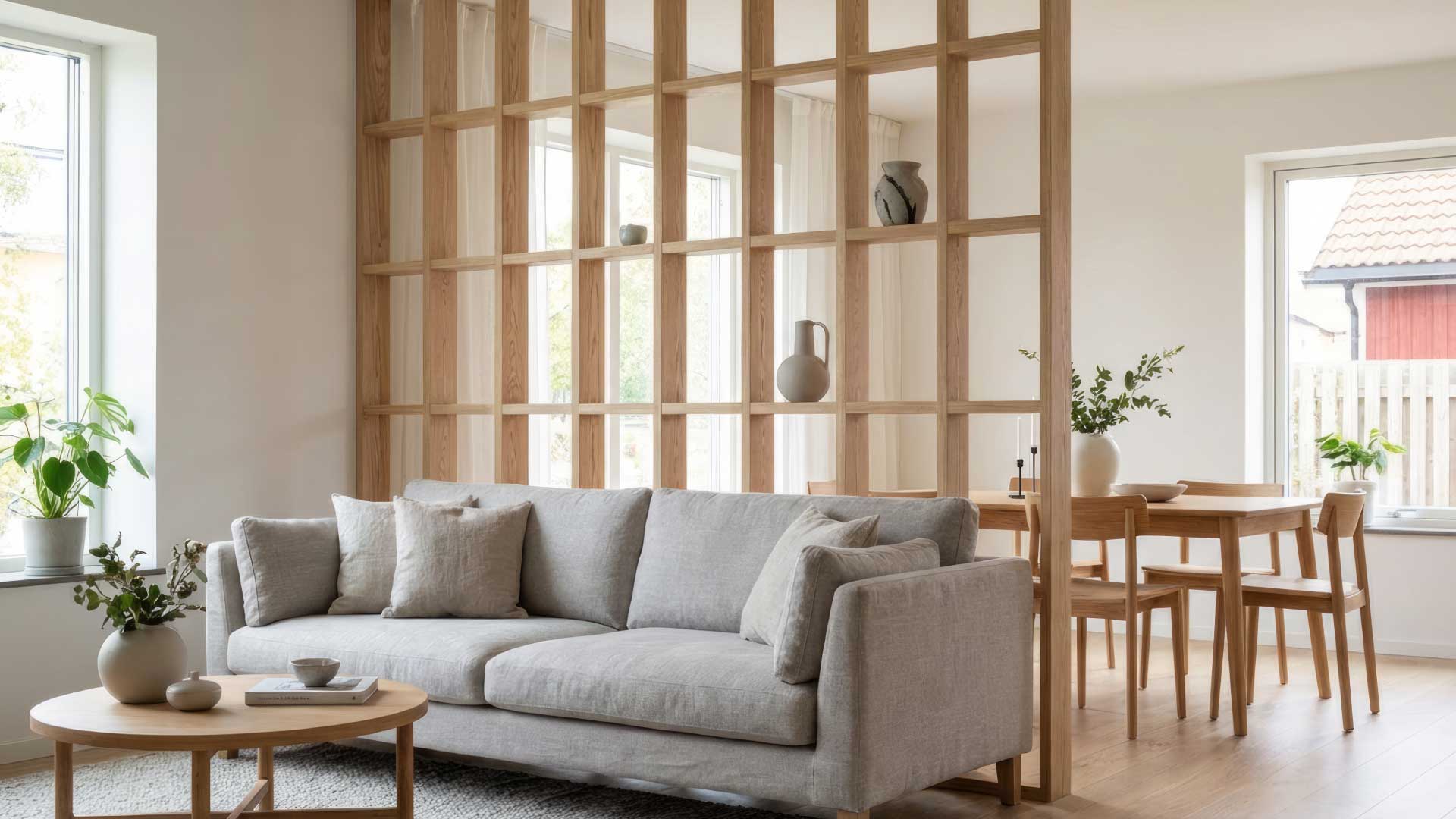 vách gỗ dựng dọc kết hợp thanh ngang