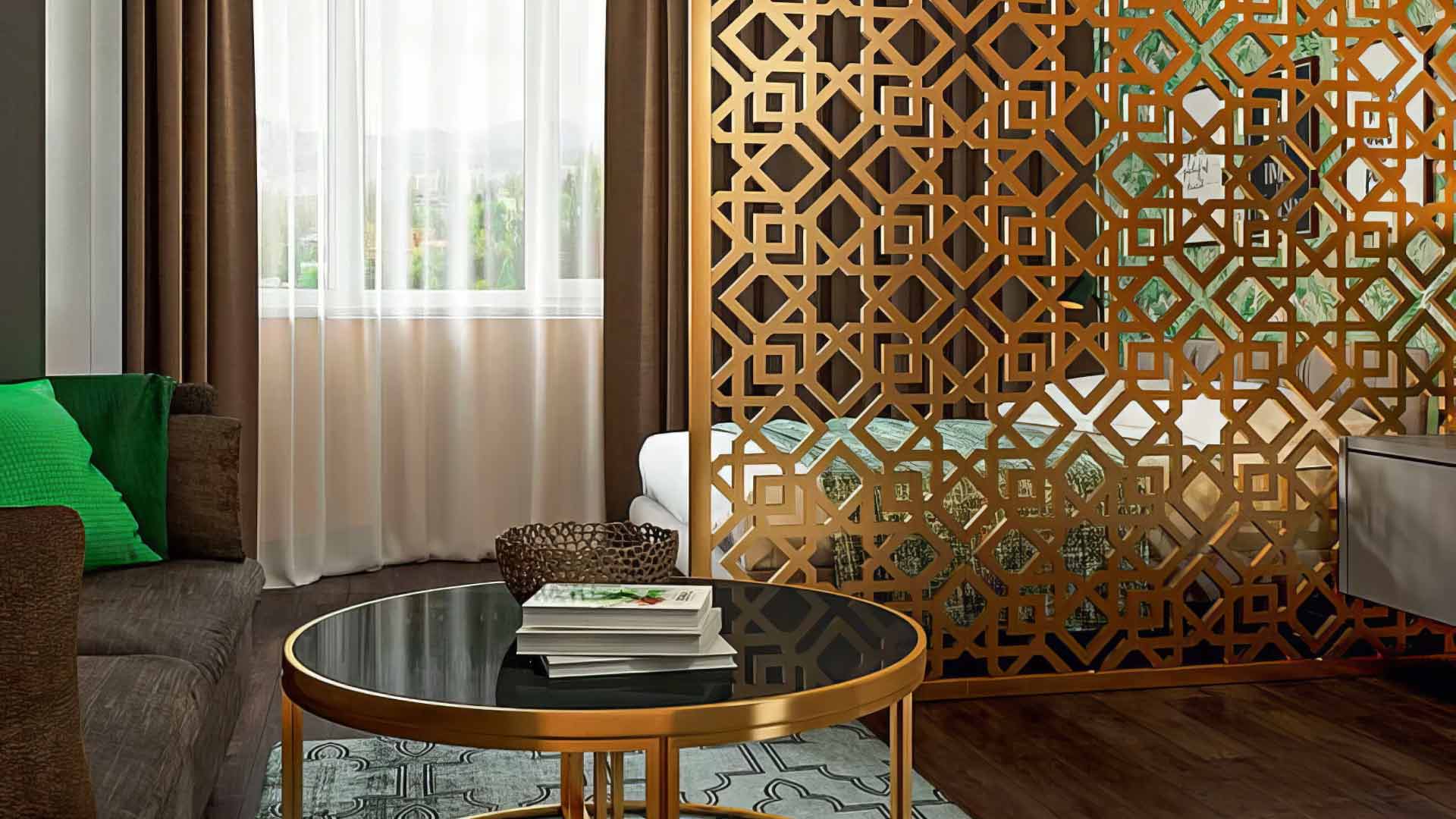 vách ngăn phòng ngủ bằng cnc