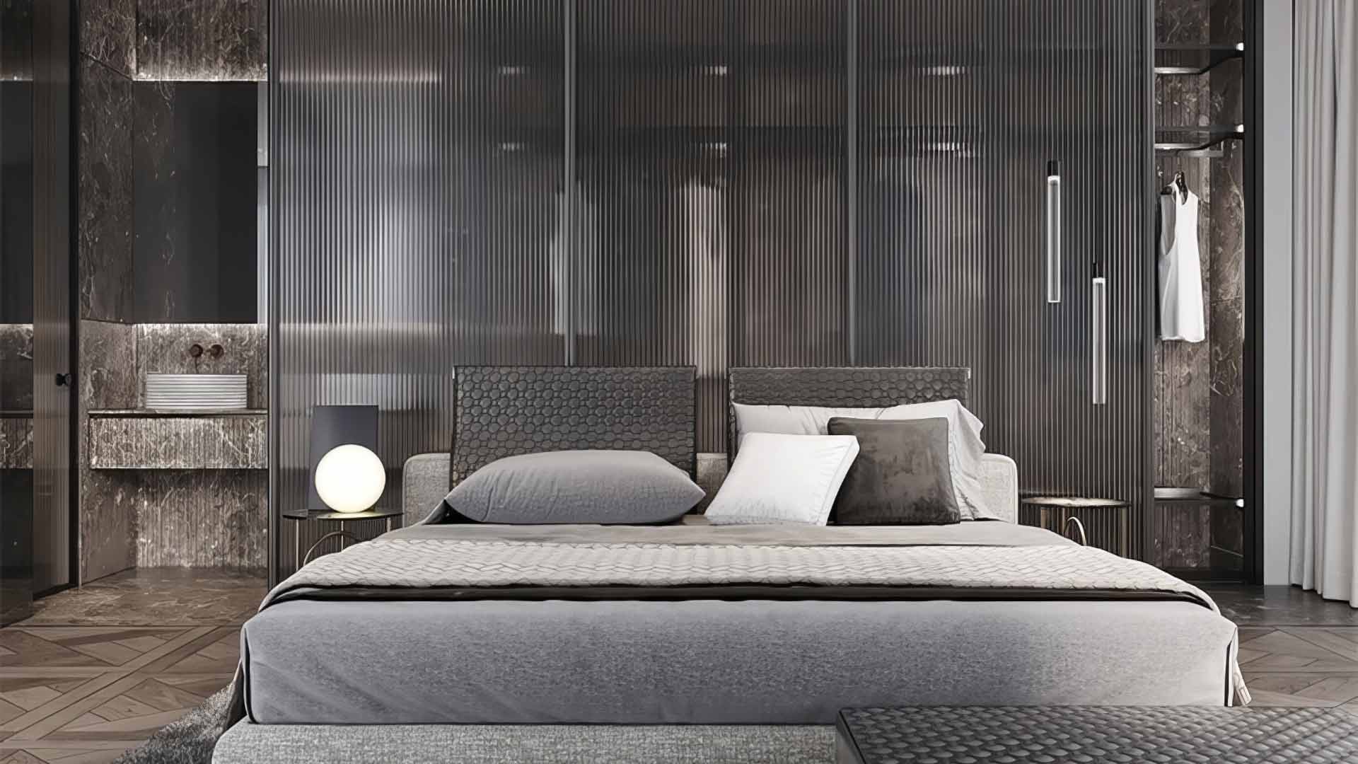 vách ngăn phòng ngủ kính cường lực