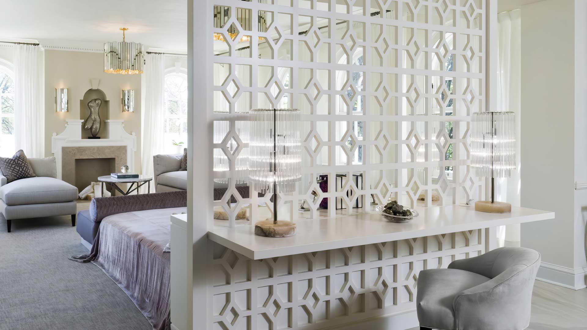 vách ngăn phòng ngủ thạch cao