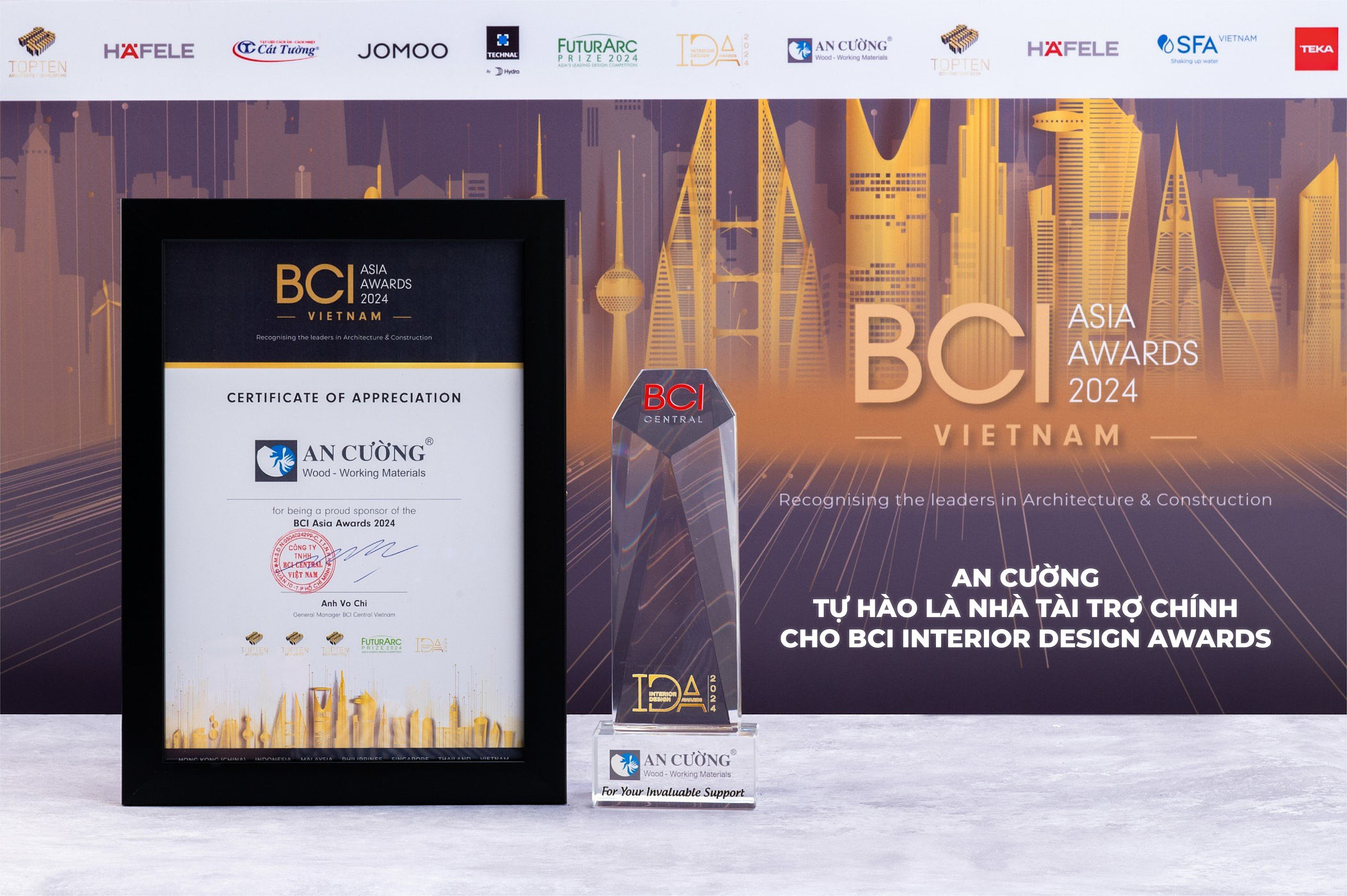An Cường hân hạnh là nhà tài trợ chính cho giải thưởng BCI Asia Interior Design Awards