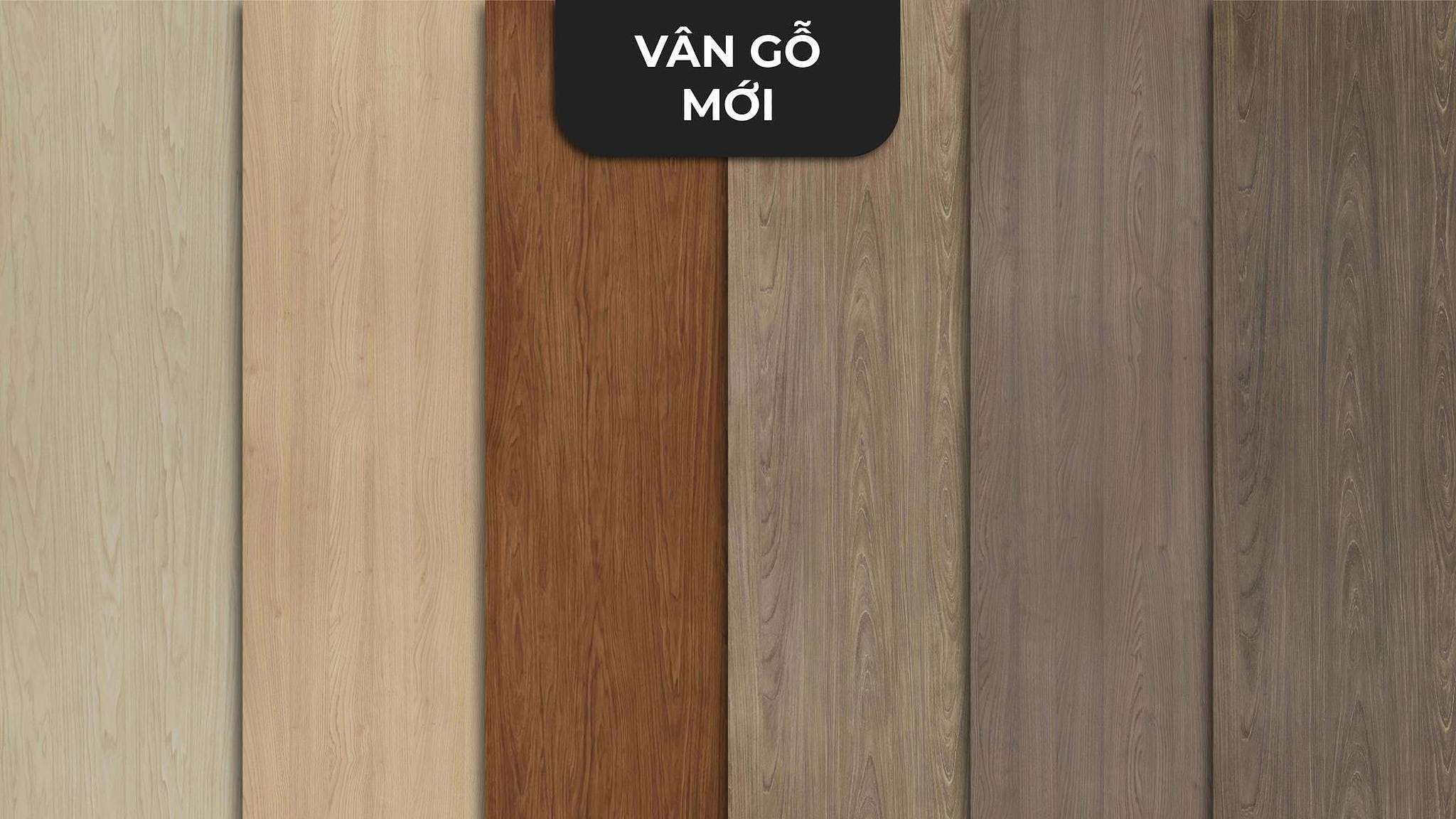 6 MÀU VÂN GỖ LACQUERED LAMINATE MỚI