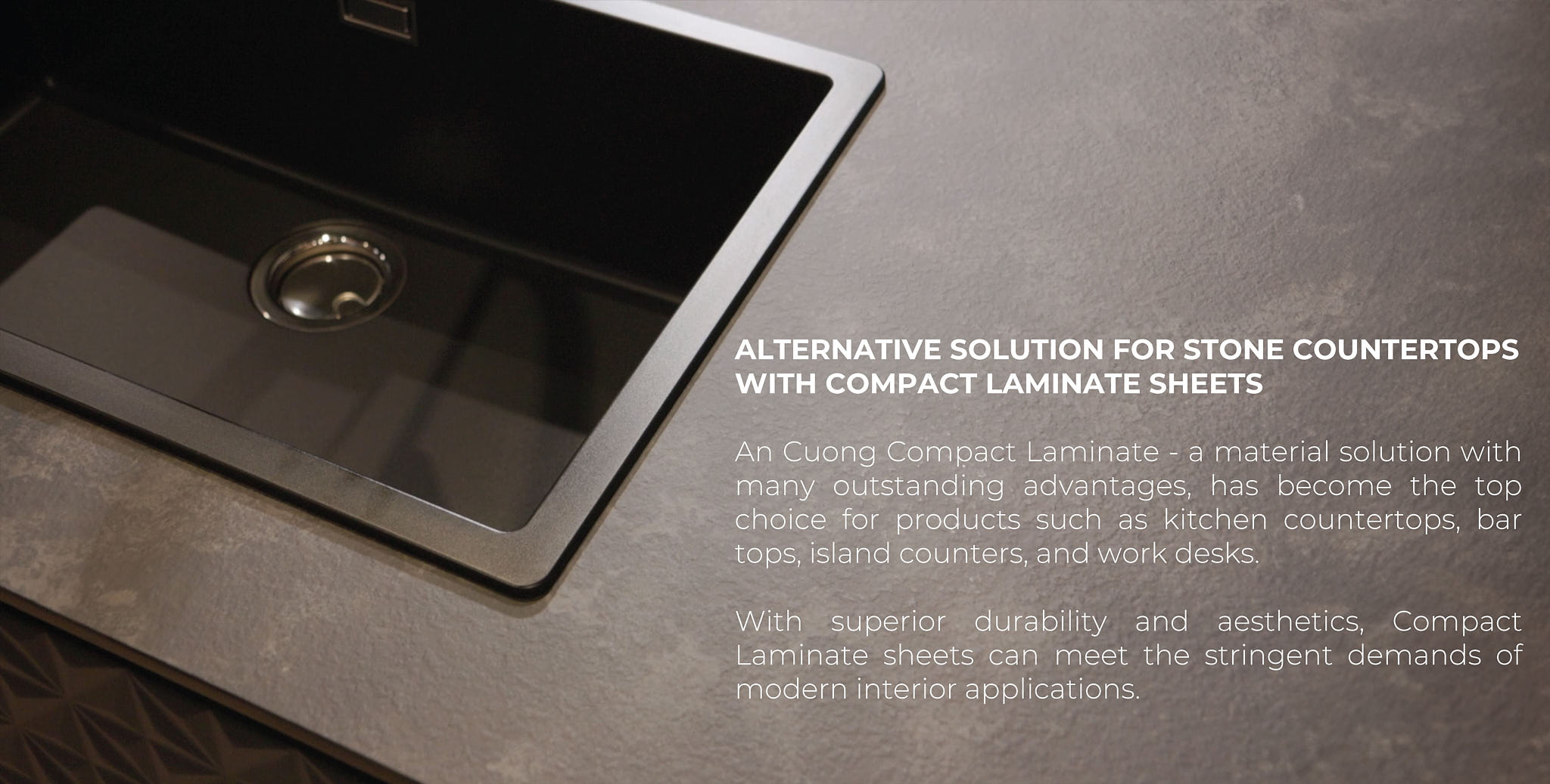 GIẢI PHÁP THAY THẾ MẶT TOP ĐÁ VỚI TẤM COMPACT LAMINATE  BY AN CƯỜNG