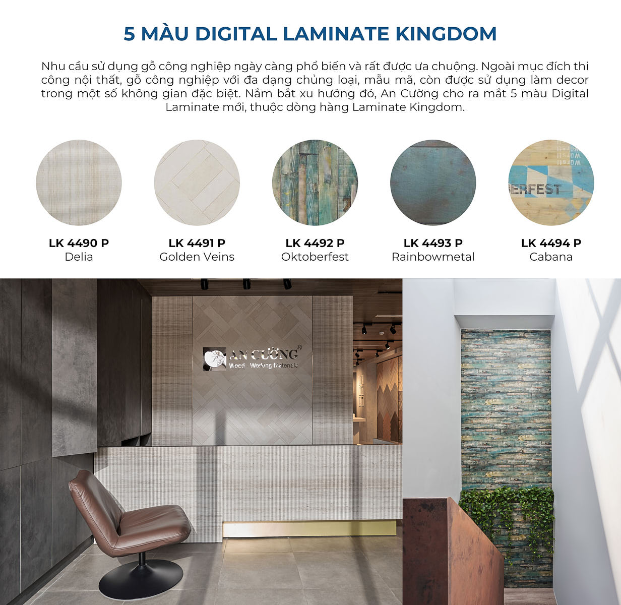 An Cường cho ra mắt 5 màu Digital Laminate mới, thuộc dòng hàng Laminate Kingdom.