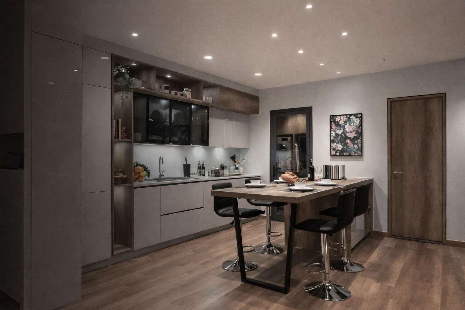 MONOTONE SOLUTION FOR FLOORING, BLINDS, DOORS, CEILINGS, AND INTERIORS