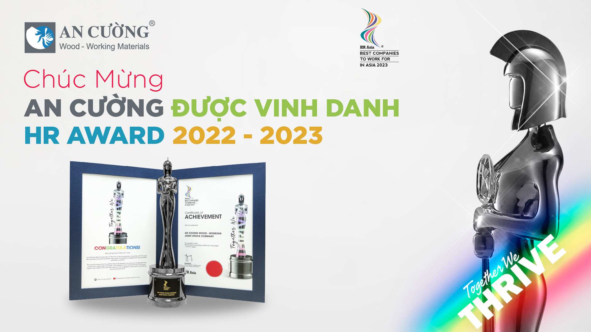 CHÚC MỪNG AN CƯỜNG LIÊN TIẾP 2 NĂM LIỀN ĐƯỢC VINH DANH TẠI HR AWARD 2022 - 2023
