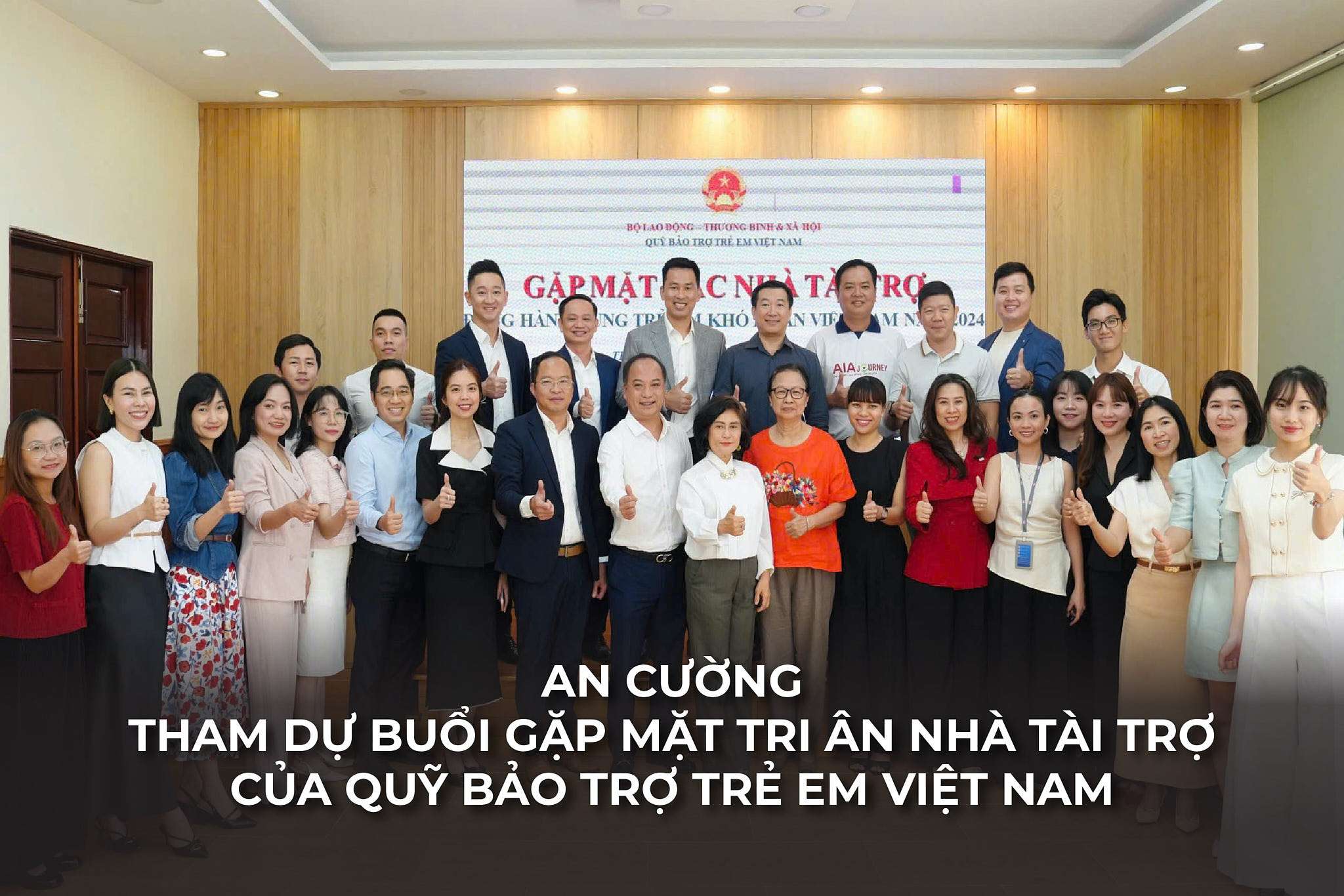 AN CUONG ATTENDED THE MEETING TO THANK DONORS OF THE NATIONAL FUND FOR VIETNAMESE CHILDREN