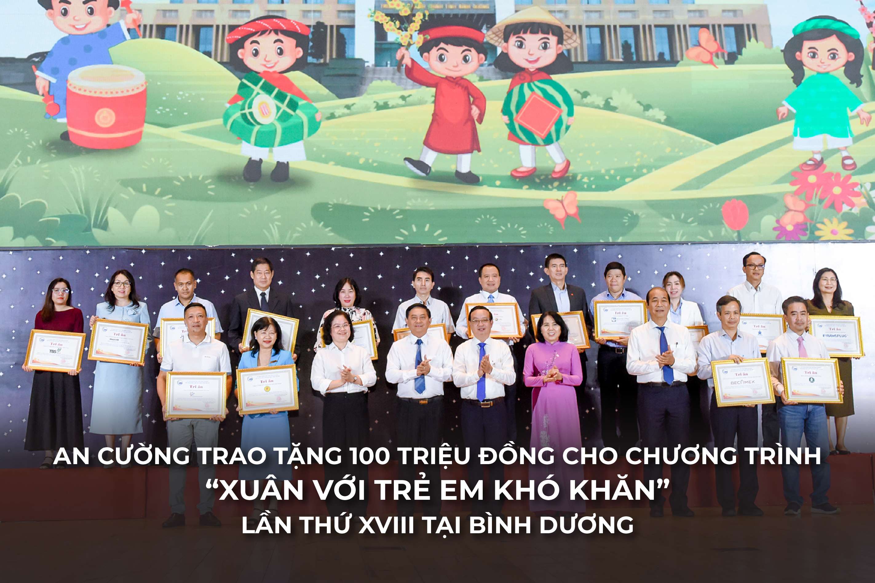 AN CƯỜNG DONATES 100 MILLION VND TO THE 18TH 